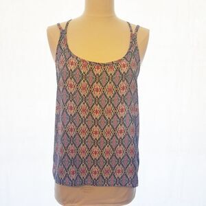 3/$15 Blue multicolored Tank sz S